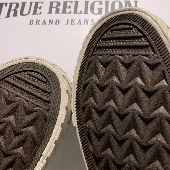 🆕TRUE RELIGION Jinny Beige Canvas Lace Up Sneakers - Picture 8 of 14